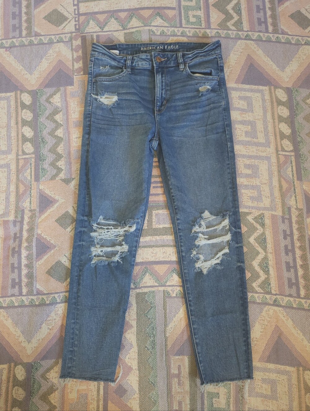 American Eagle Jeans High Rise Jegging Jean Distressed Size 10 Regular